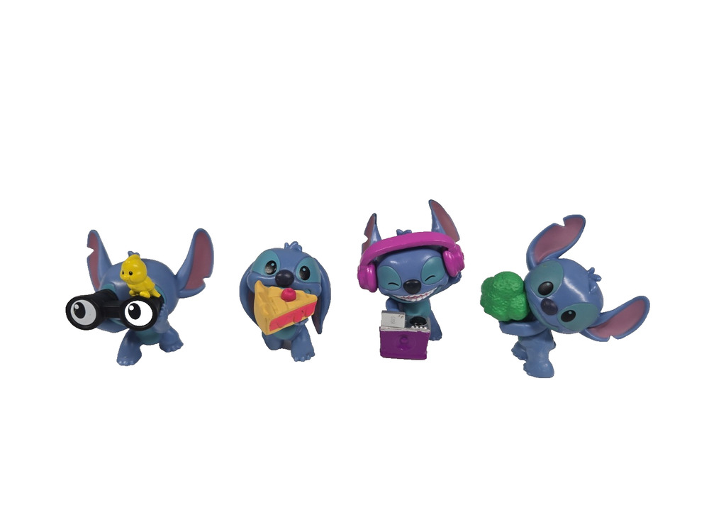 Just Play Disney Stitch Feed Me Series Blind Bag Mini Figures Lot Of 4